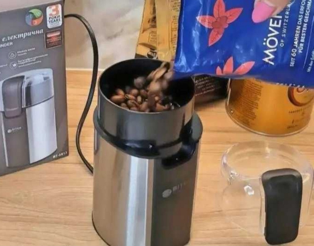 Кофемолка електрическая измельчитель роторная BITEK BT 6813 280Вт. Киев - изображение 4