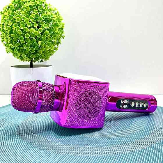 Мікрофон бездротової караоке bluetooth USB акумулятор TF слот 25см Фіолетовий (L20) Чернігів
