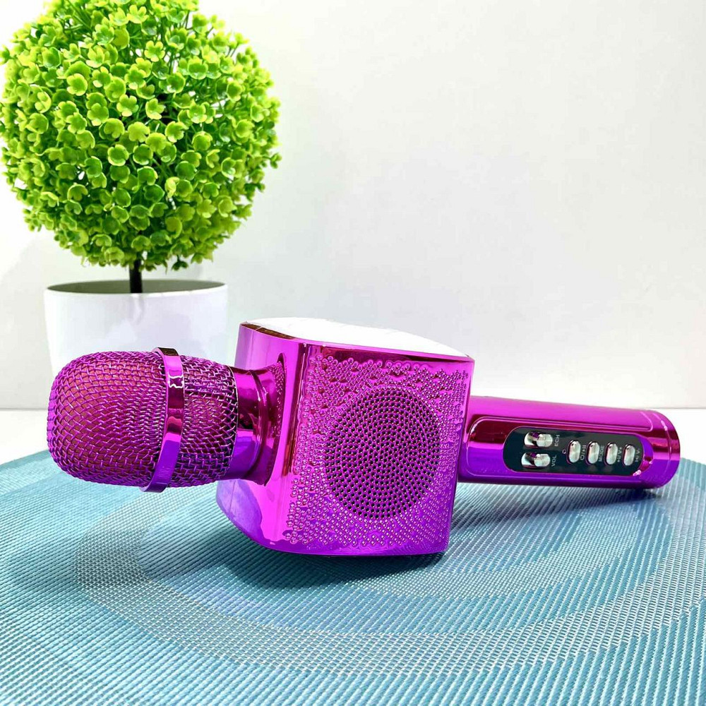 Мікрофон бездротової караоке bluetooth USB акумулятор TF слот 25см Фіолетовий (L20) Чернігів - фото 6