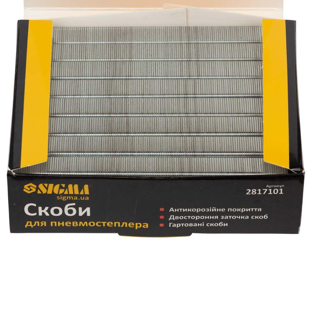 Скоби 10 × 12.8 мм для пневмостеплера 5000 шт SIGMA (2817101) Київ - фото 3