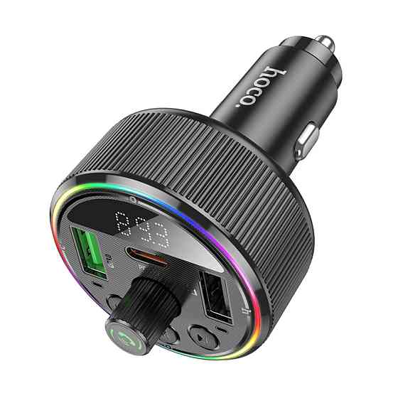 АЗП з FM-модулятором HOCO E82 Guerrero PD30W+QC3.0 car BT FM transmitter Black Одеса