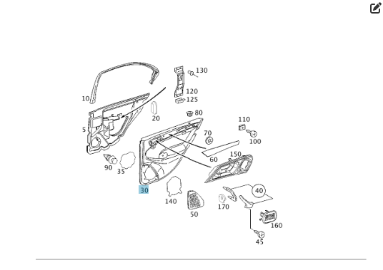 Mercedes-Benz  A2037302662 7E60 Карта задніх правих дверей сіра тканина C-class W203 C-class S203 Одеса - фото 2