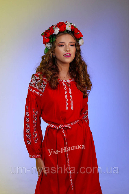 Жіноча вишита сукня червона Азалія Кривий Ріг - фото 2
