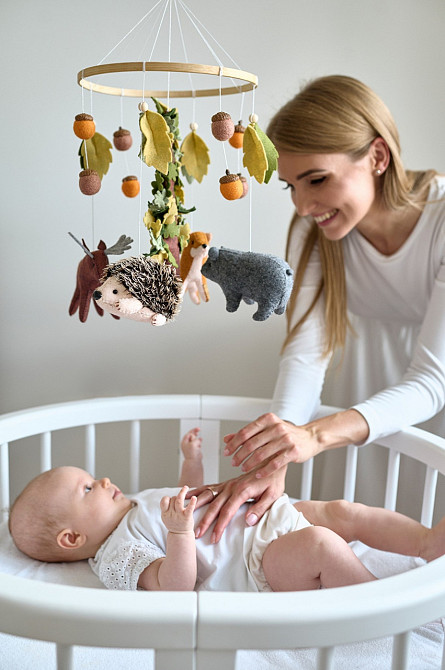 Дитячий мобіль на ліжечко для немовлят WooolyWool «Forest» Київ - фото 1