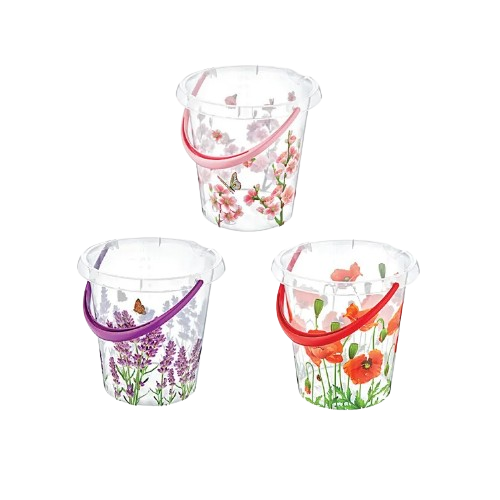 Відро 12л б/кришки пластик з декором мікс ELIF Житомир - фото 3