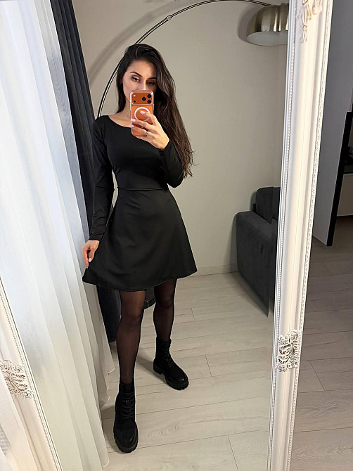 Жіноче романтичне плаття зі шнурівкою на спині мікродайвінг Чорний, 46/48 Одеса - фото 8