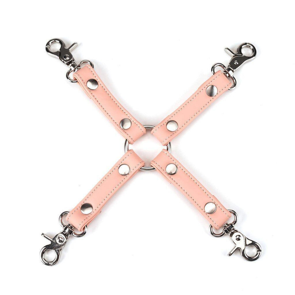 Крестовина для фиксации Liebe Seele Dark Candy Pink Hogtie, с кольцом, 4 карабина Sex Aura Киев - изображение 1