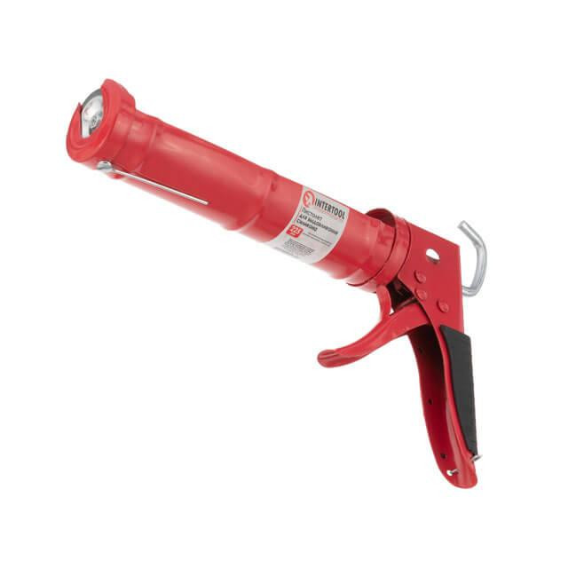 Пистолет для выдавливания силикона, 300 мл, прорезиненная рукоятка INTERTOOL HT-0023 Киев - изображение 5