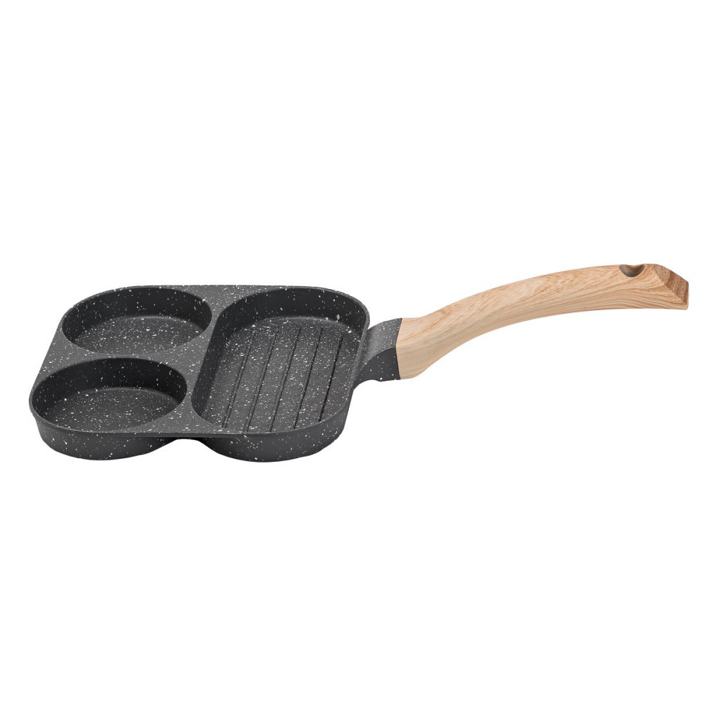 Сковорода квадратна порційна на 3 секції з антипригарним покриттям для всіх плит сіра HP39571C Коломия - фото 2