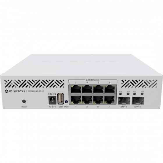 Комутатор Mikrotik CRS310-8G+2S+IN, 8x 2.5G Ethernet ports, 2x SFP+ ports, USB type A, 800MHz CPU, 2 Київ