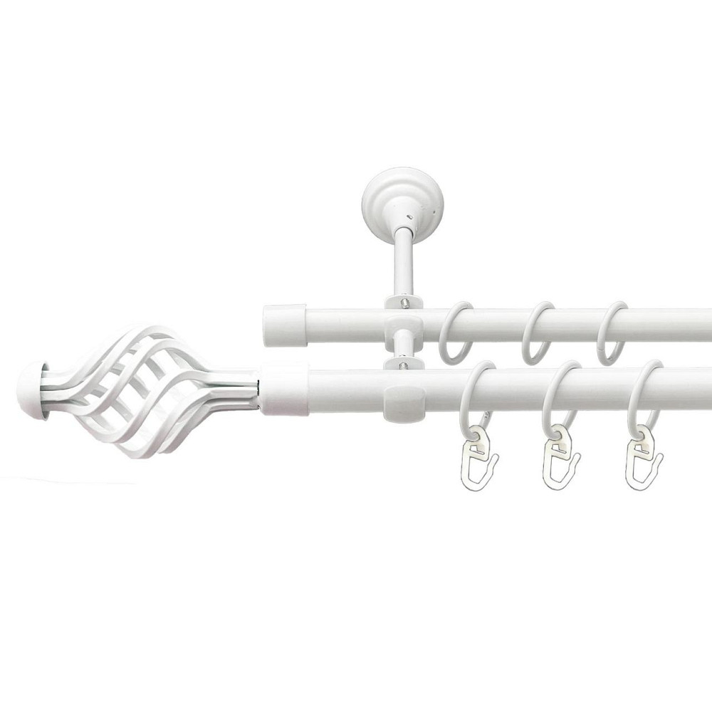 Карниз Orvit Арезо металевий дворядний відкритий гладка труба кільце металеве Арктіс 19\16 мм 300 см Львов - изображение 1