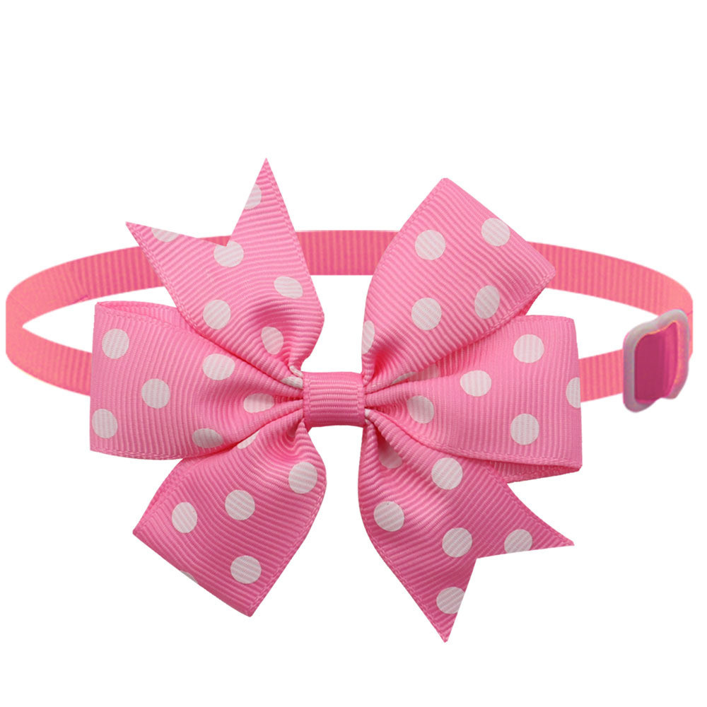 Бантик на шию для собак та котів one size рожево-білий Київ - фото 1