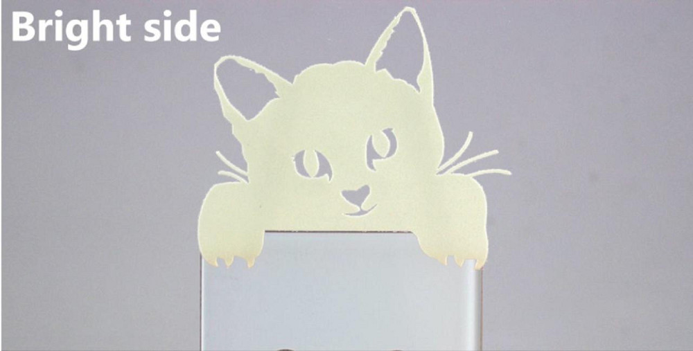 Фосфорна наклейка Кіт 10 на 8 см блакитний Київ - фото 3