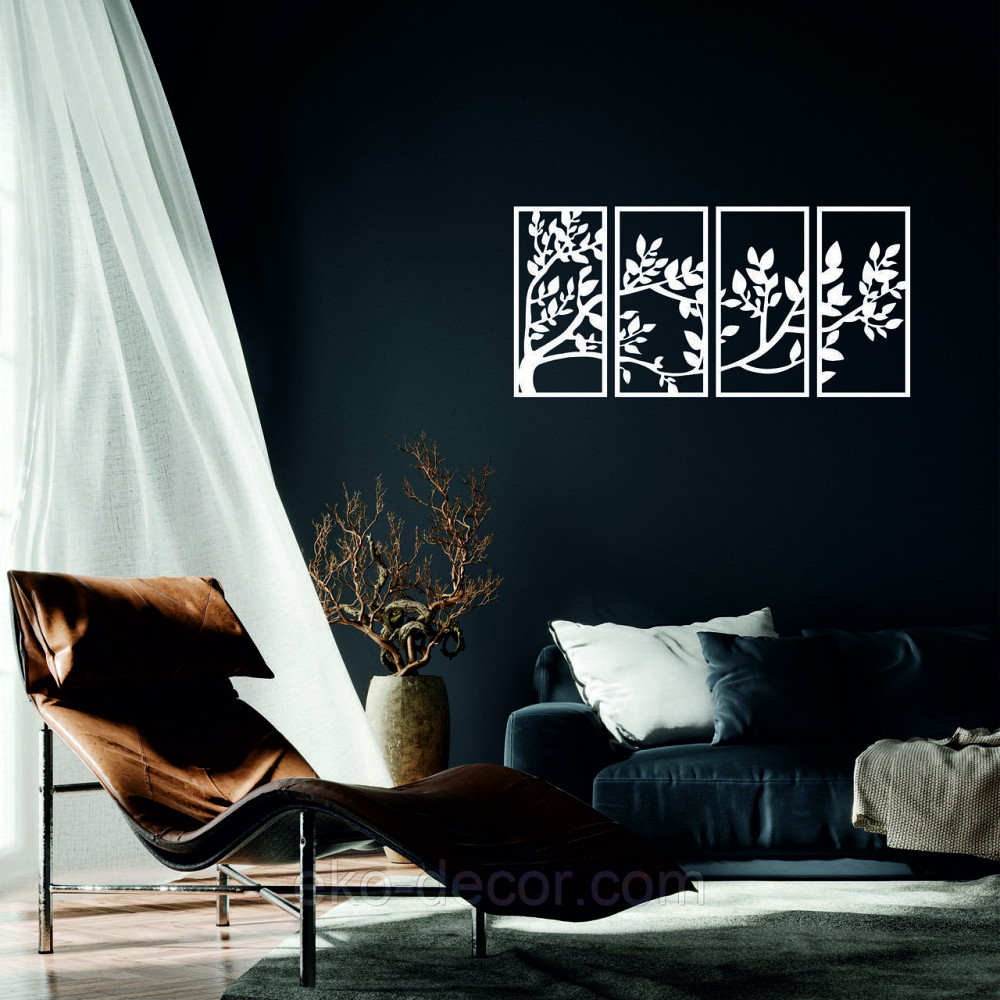 Декоративне настінне Панно «Весна», Декор на стіну 70*145 см, Білий Київ - фото 1