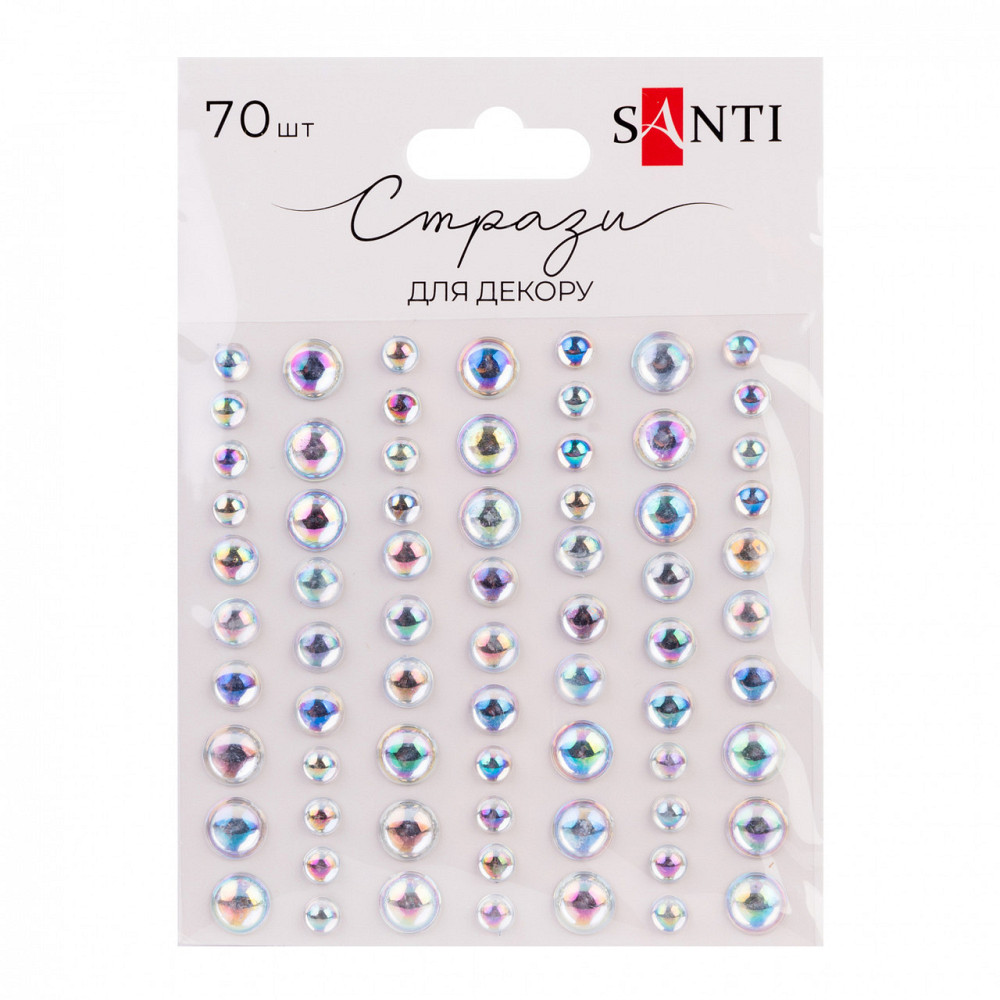 Стрази "Santi" самоклеючі прозорі, 70 шт 742991, шт Київ - фото 1
