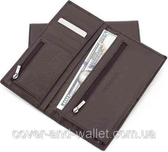 Тонкий шкіряний чоловічий гаманець купюрник на магнітах ST 148 Київ