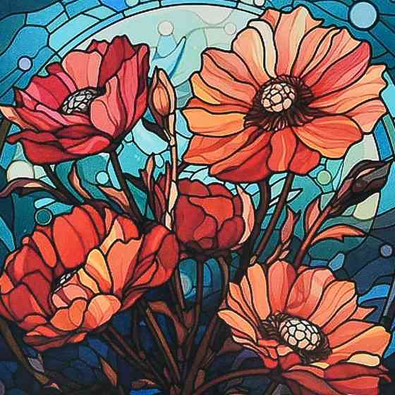 Алмазна мозаїка "Червоні маки" DEEX16300 не повна викладка 30х30 см Вінниця