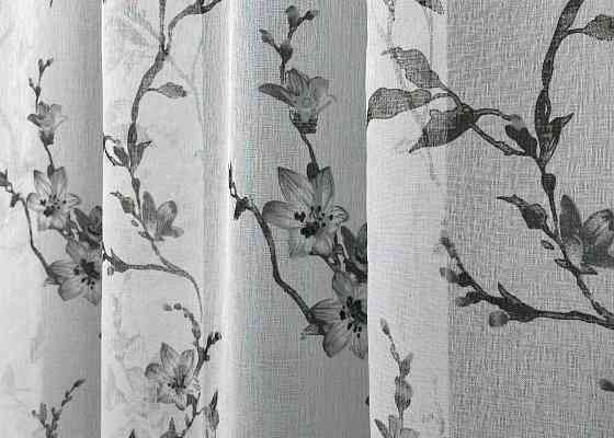 Тюль VR-Textil 1863т Flora Батист Белый с черным 300х270 см (42-0825) Киев