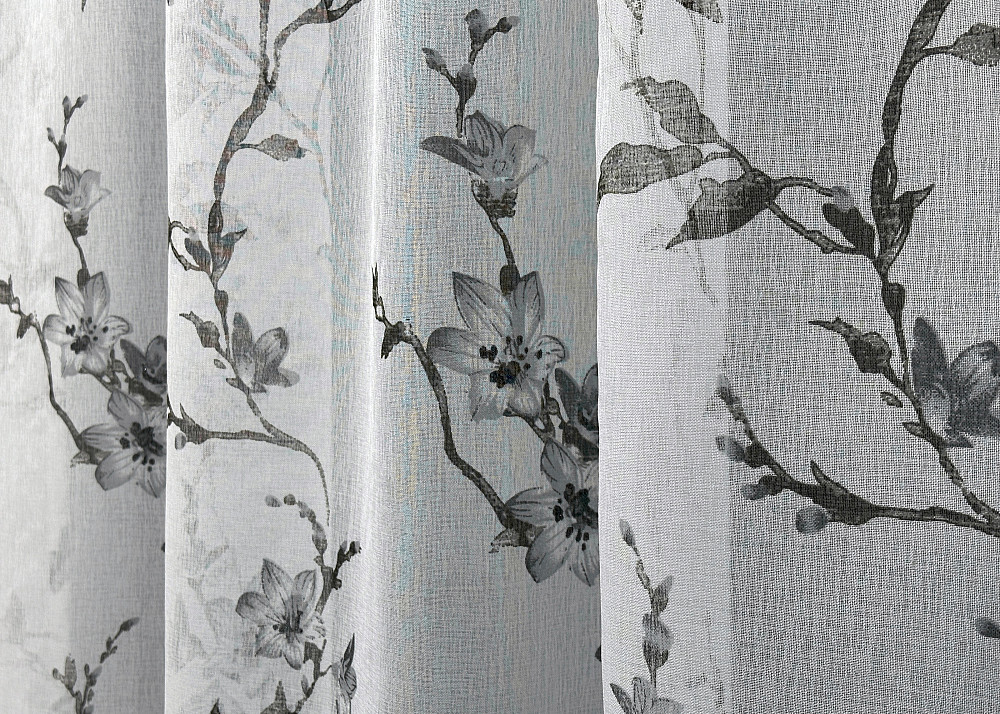 Тюль VR-Textil 1863т Flora Батист Білий з чорним 300х270 см (42-0825) Київ - фото 5