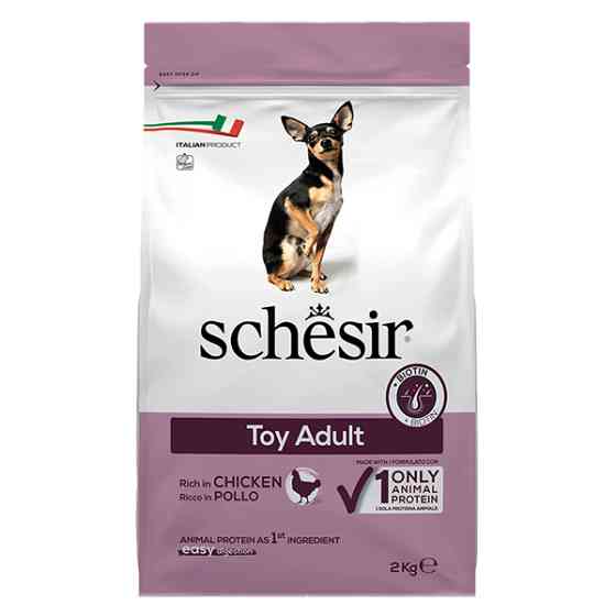 Schesir Dog Toy Adult ШЕЗІР ДОРОСЛИЙ ТОЙ КУРКА сухий монопротеїновий корм для собак міні порід Київ