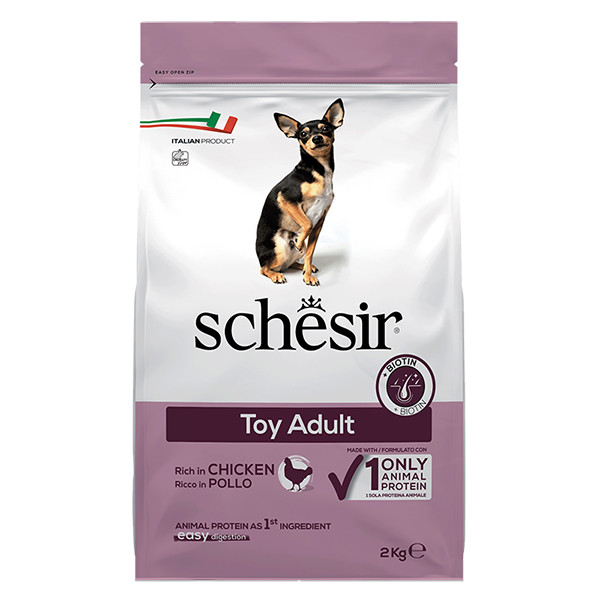 Schesir Dog Toy Adult ШЕЗІР ДОРОСЛИЙ ТОЙ КУРКА сухий монопротеїновий корм для собак міні порід Київ - фото 1