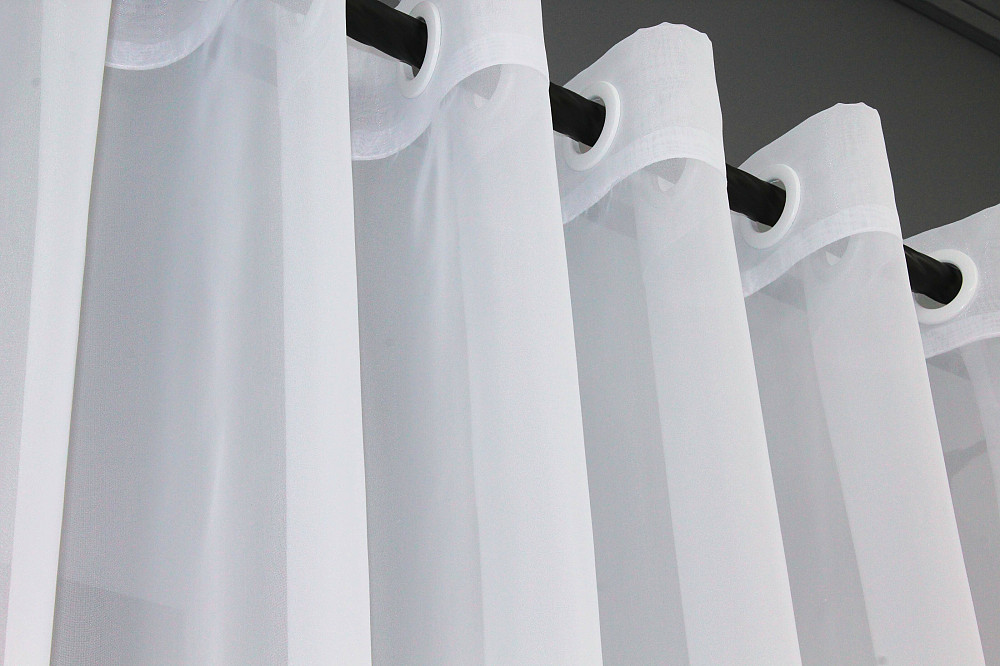 Тюль на люверсах VR-Textil н101 Шифон однотонний Білий 300х270 см (47-002) Київ - фото 7