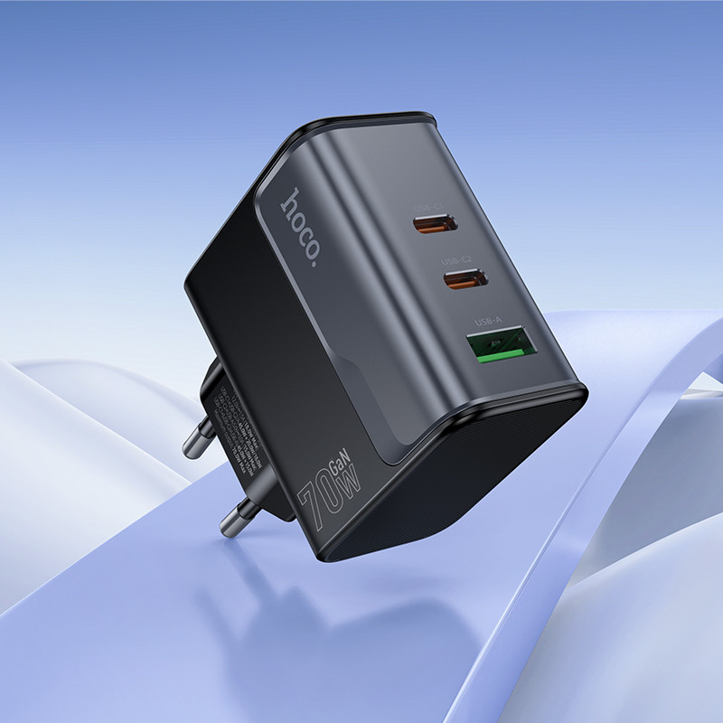 Мережевий зарядний пристрій HOCO CS75A Star Speed PD70W(2C1A) charger midnight black Одеса - фото 9