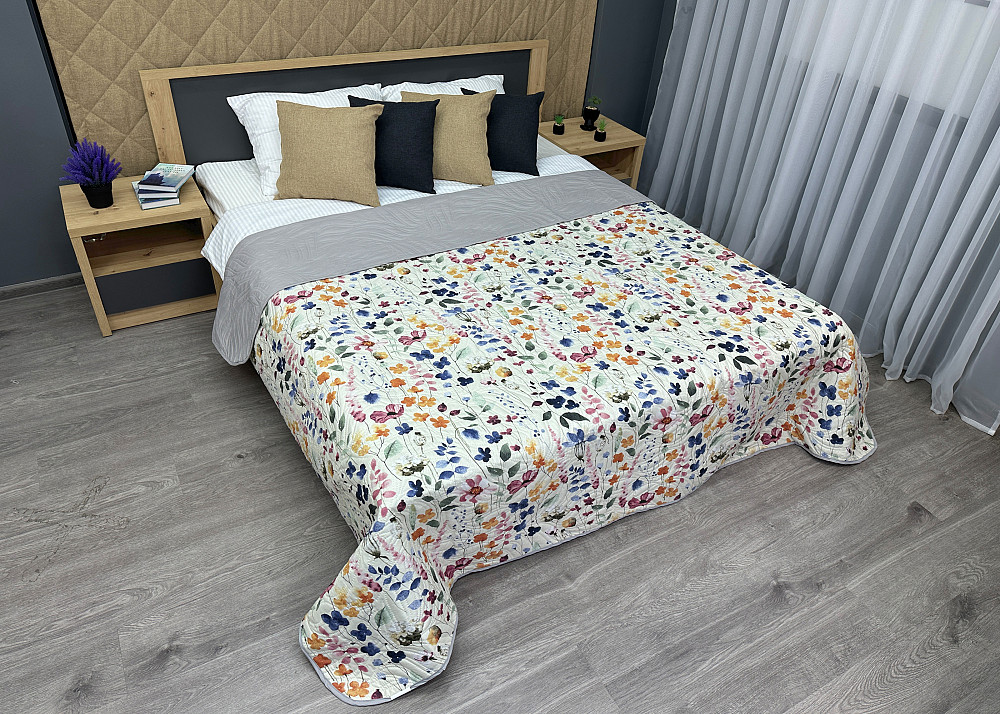 Покривало Decorator Bloomy 210х215 см с разноцветным цветочным принтом (85-174) Київ - фото 4