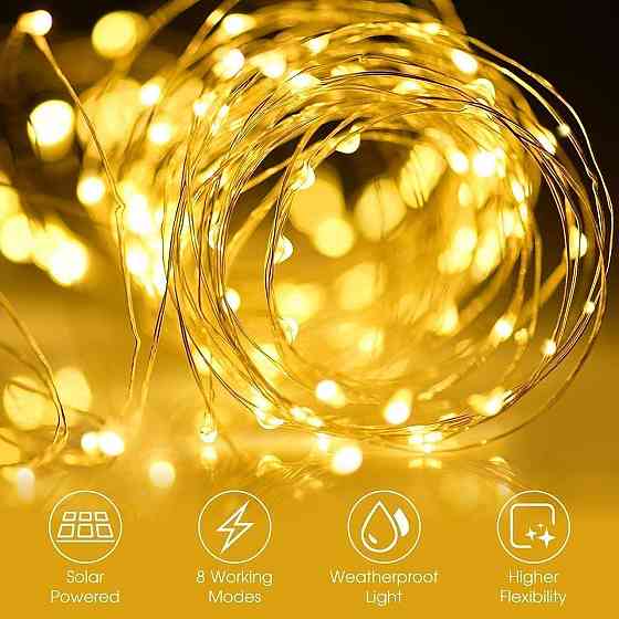 Солнечная гирлянда Oreunik 240 LED (2x120), 20м, тёплый свет, 8 режимов, IP65, для сада, свадьбы, Но Киев