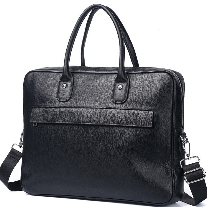 Кожаная мужская сумка для ноутбука 40х30х8, офисный деловой портфель Tiding Bag M364A черный Киев - изображение 1