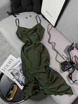 Жіноче романтичне елегантне плаття шовк Хакі, 42/44 Одеса