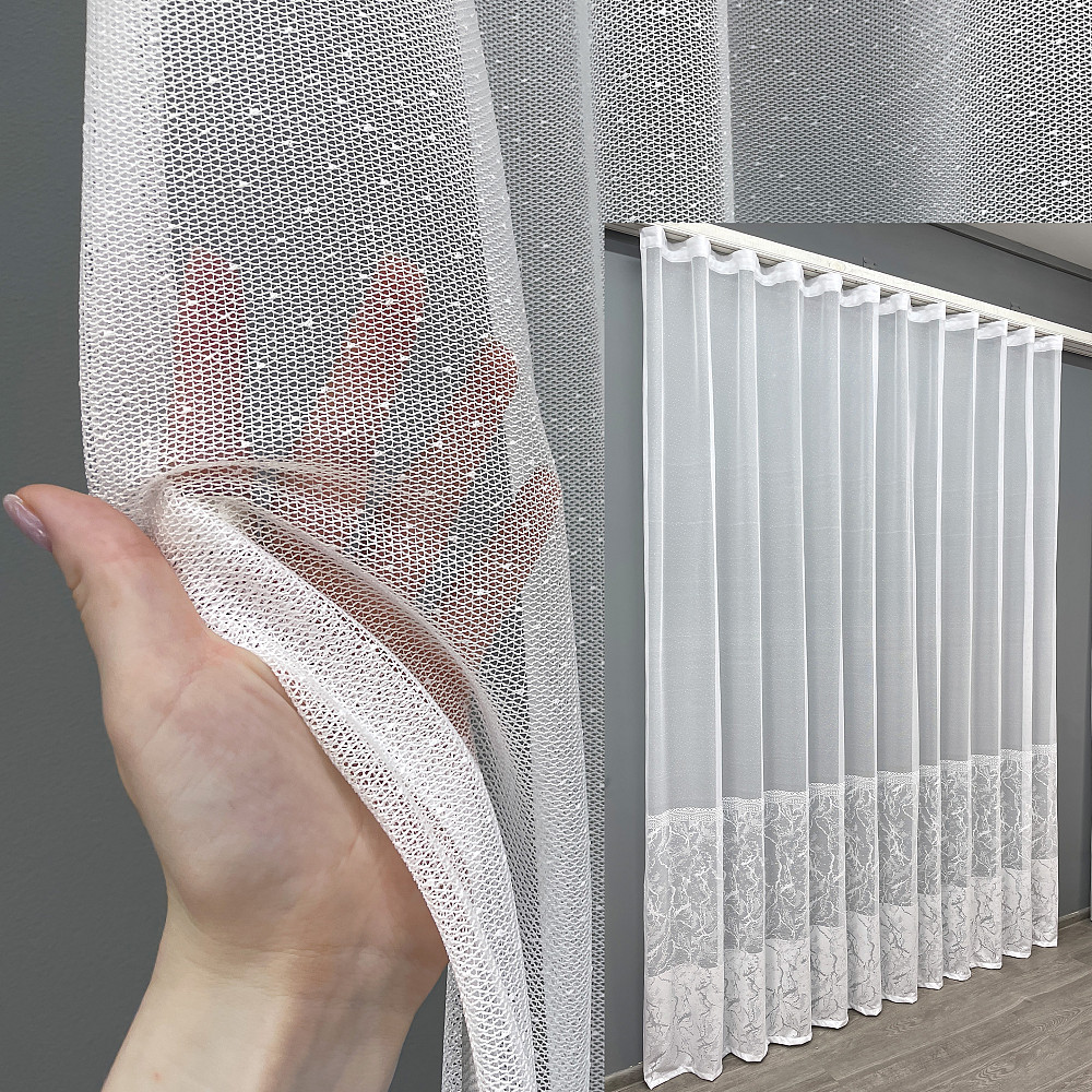 Тюль VR-Textil 1427т Greta Жаккард Белый 350х270 см (42-0423) Киев - изображение 1