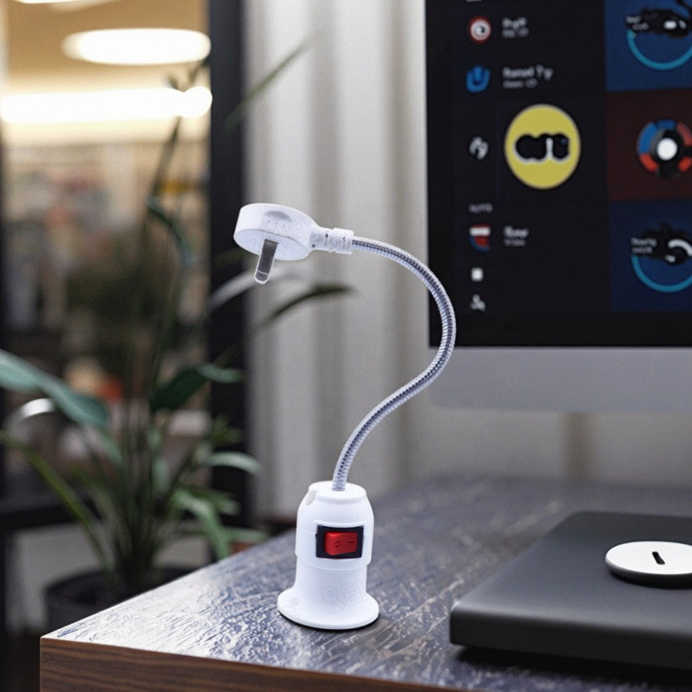 Гибкий настольный патрон с вилкой и выключателем 15 см Киев - изображение 6