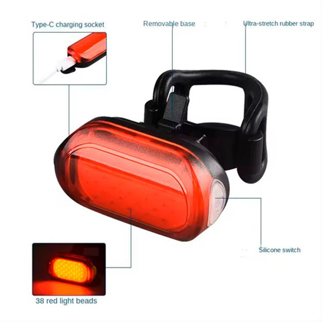 Ліхтар налобний ліхтарик велосипедний MY-2106, 38LED, Задній ліхтар для XR-105 дитячого велосипеда Київ - фото 4