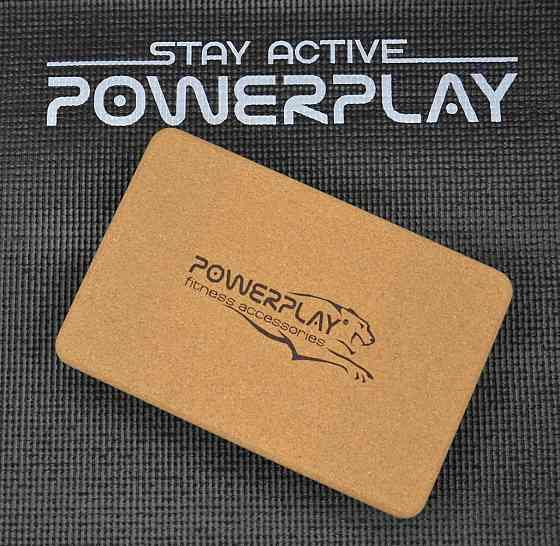 Блок для йоги PowerPlay PP_4006 з пробкового дерева Cork Yoga Block (1шт.) Луцьк