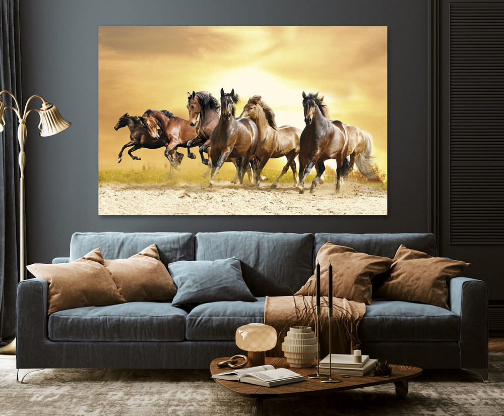 Картина полотно у вітальню / спальню   Вільні  Коні      MLP_257 ( 60х30см ) 60x100 см Київ - фото 3