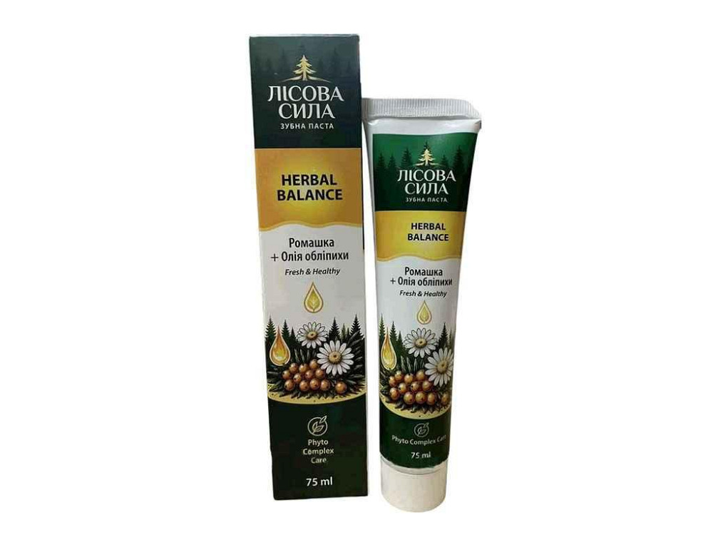 Зубная паста 75мл Ромашка Олия облепихи Herbal Balance ТМ ЛИСОВА СИЛА Киев - изображение 1