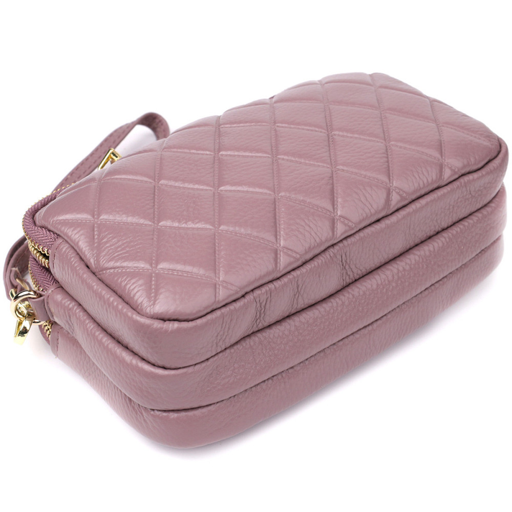 Женская сумка из натуральной кожи с тремя секциями Vintage 22891 Пурпурный Киев - изображение 3