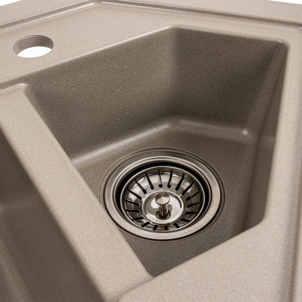 Гранітна мийка для кухні Platinum 9950 PANDORA матовий титан Коломыя - изображение 4