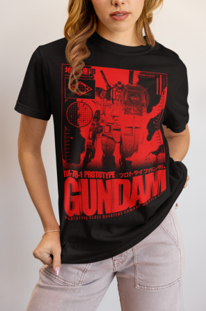 Футболка аниме Гундам Винг Джапанесе Аниме оверсайз (S/M/L) Черний AnimeJ0643 Днепр