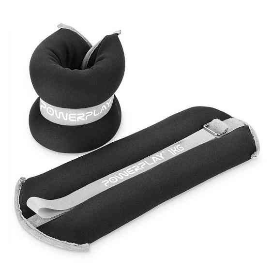 Обважнювачі-манжети для ніг та рук PowerPlay PP-4349 Ankle/Wrist Weights (2шт.*1 kg) (пара) Чорні Каменское