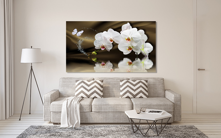 Картина полотно у вітальню / спальню  Орхідея   MLP_332 ( 60х30см ) 70x140 см Київ - фото 2