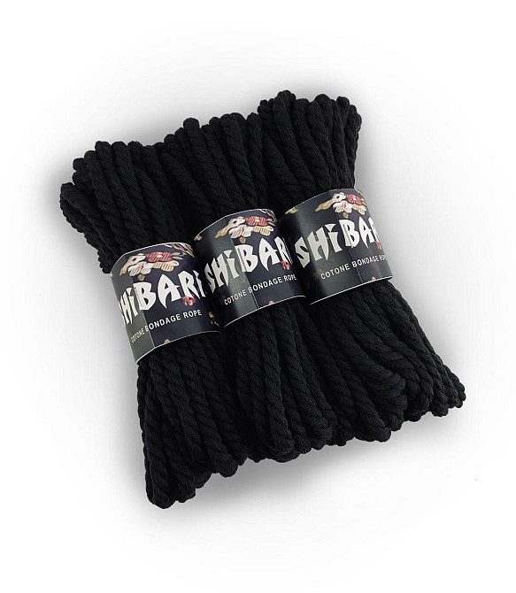 Бавовняна мотузка для шібарі Feral Feelings Shibari Rope, 8 м чорна Sex Aura Київ - фото 2