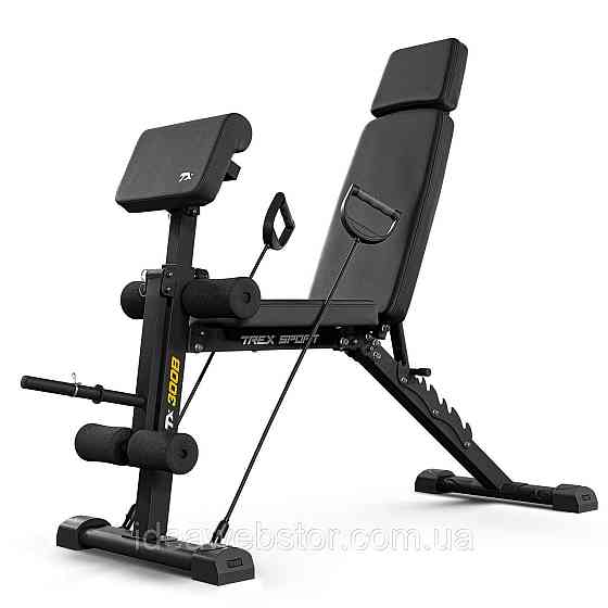 Лавка тренувальна з еспандерами Trex Sport TX-300B із партою Скотта Київ