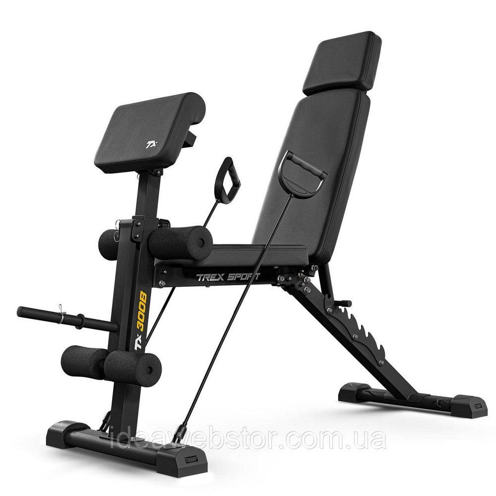 Лавка тренувальна з еспандерами Trex Sport TX-300B із партою Скотта Київ - фото 1