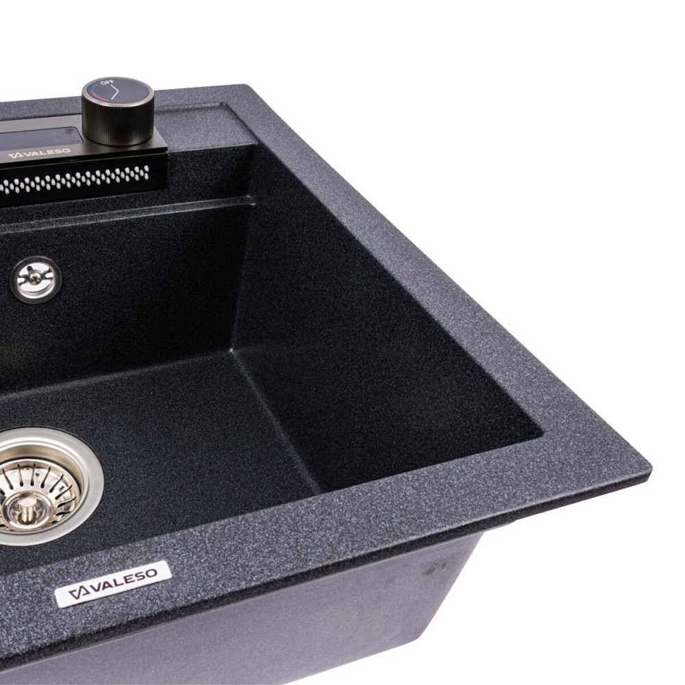 VALESO Гранітна мийка VALESO VIVA 5149 матова Карбон Коломыя - изображение 14