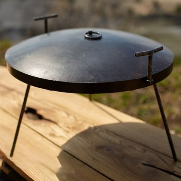 Сковорода з диска борони для багаття 40 см з кришкою для пікніка, диск для смаження Київ - фото 1