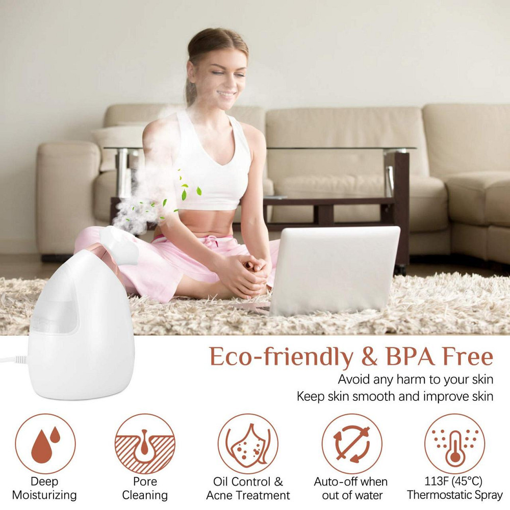 Паровой очиститель для лица Aiemok, глубокая очистка кожи, нано-ионный увлажнитель, паровая сауна для лица Киев - изображение 7