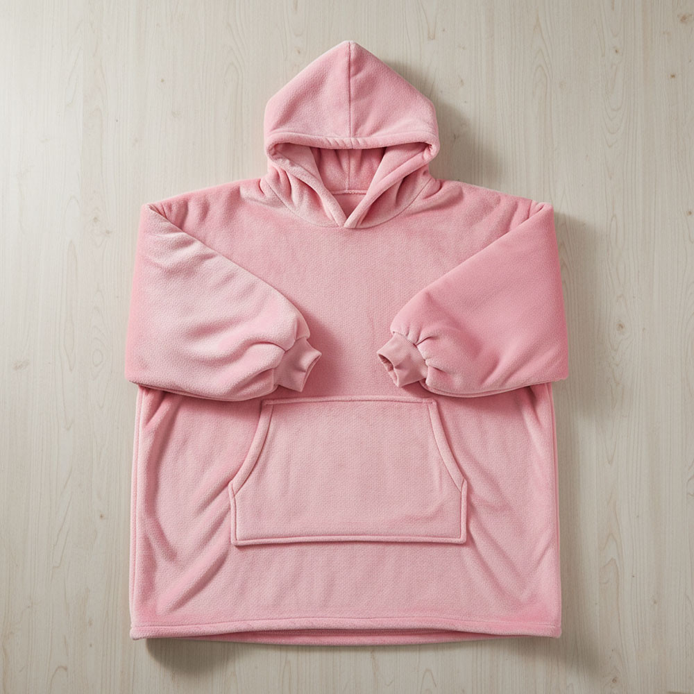 Плед толстовка з капюшоном (100х80см) HUGGLE HOODIE,Рожевий / Плед-худі / Толстовка оверсайз плед з капюшоном SBR Київ - фото 10