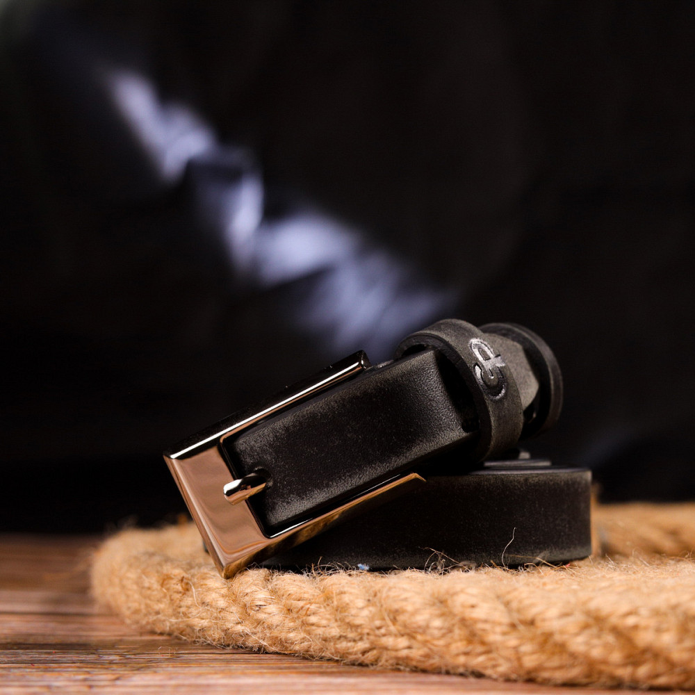 Женский ремень из натуральной кожи в винтажном стиле Grande Pelle 21444 Черный Киев - изображение 10